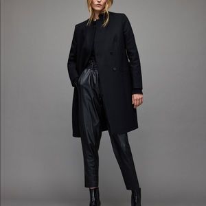 NWT Authentic AllSaints Sidney Recycled Wool-Cashmere Blend Coat